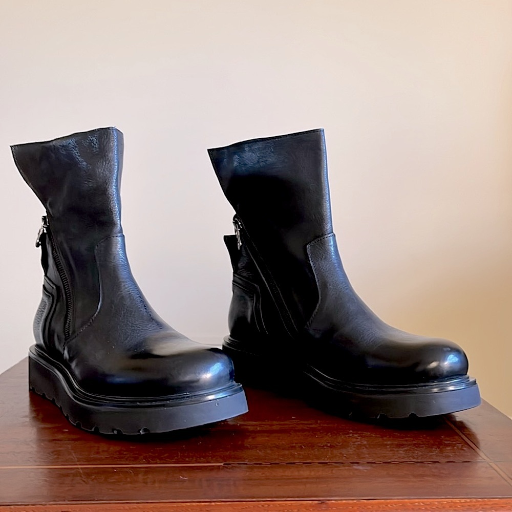 NWT - Black Leather Boots by 1725.a - MSRP ~$625 - 38 IT / runs large 8.5-9 - Picture 5 of 7